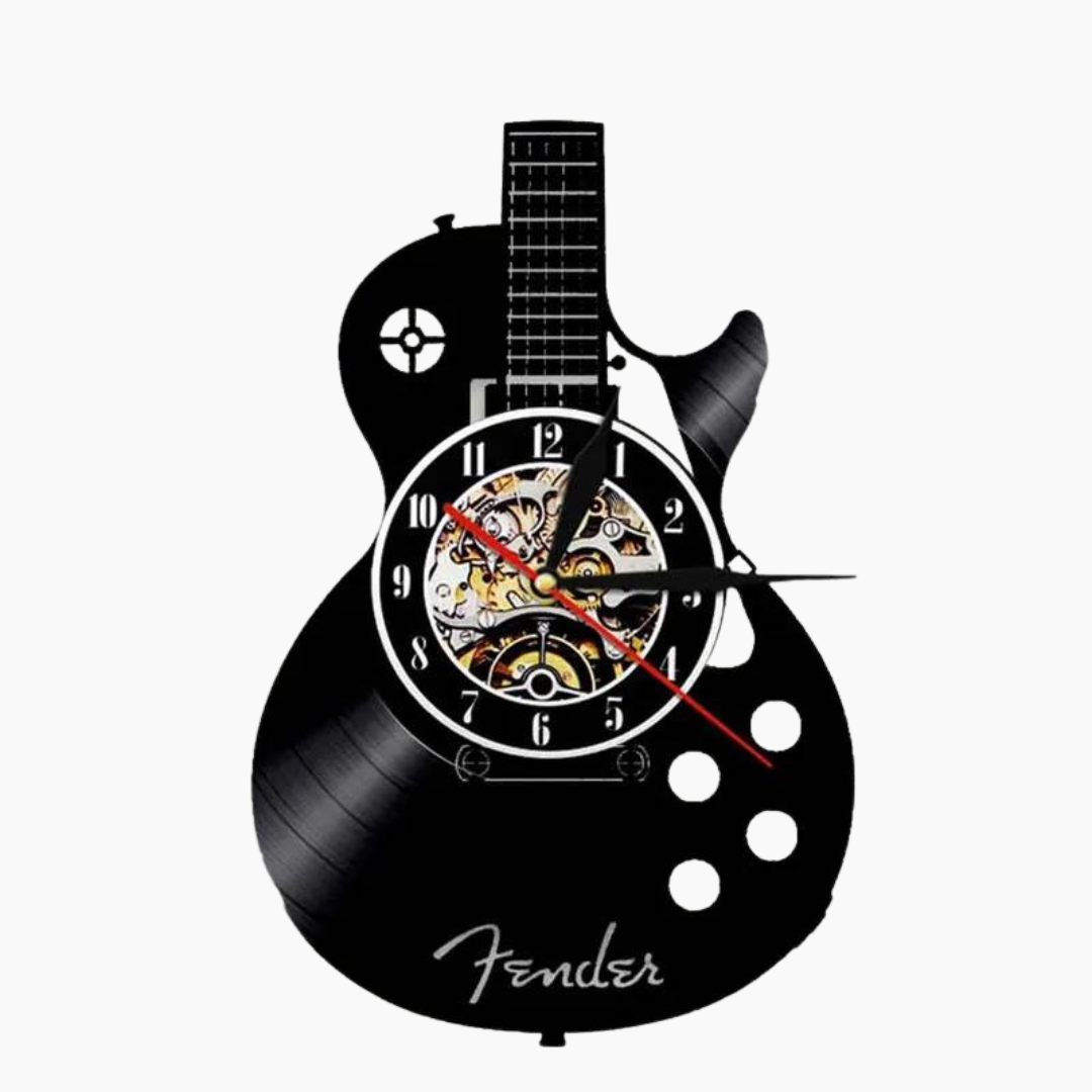 Guitar Wall Clock Vinyl Vorm Woondecoratie Muurbewaking