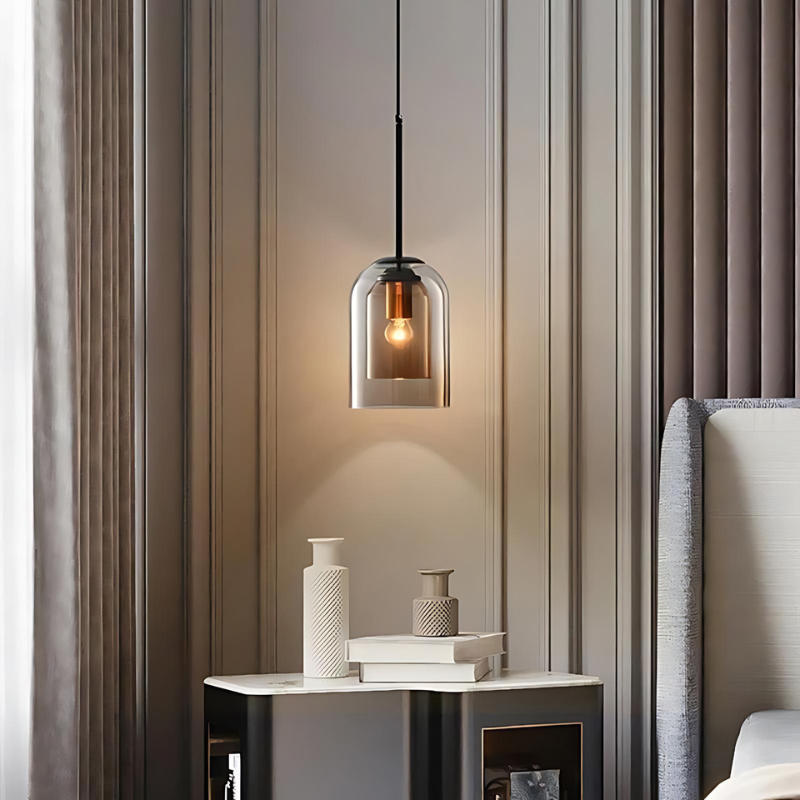 Hanglamp Midden van de Eeuw Dubbel Glas Roest Thuis