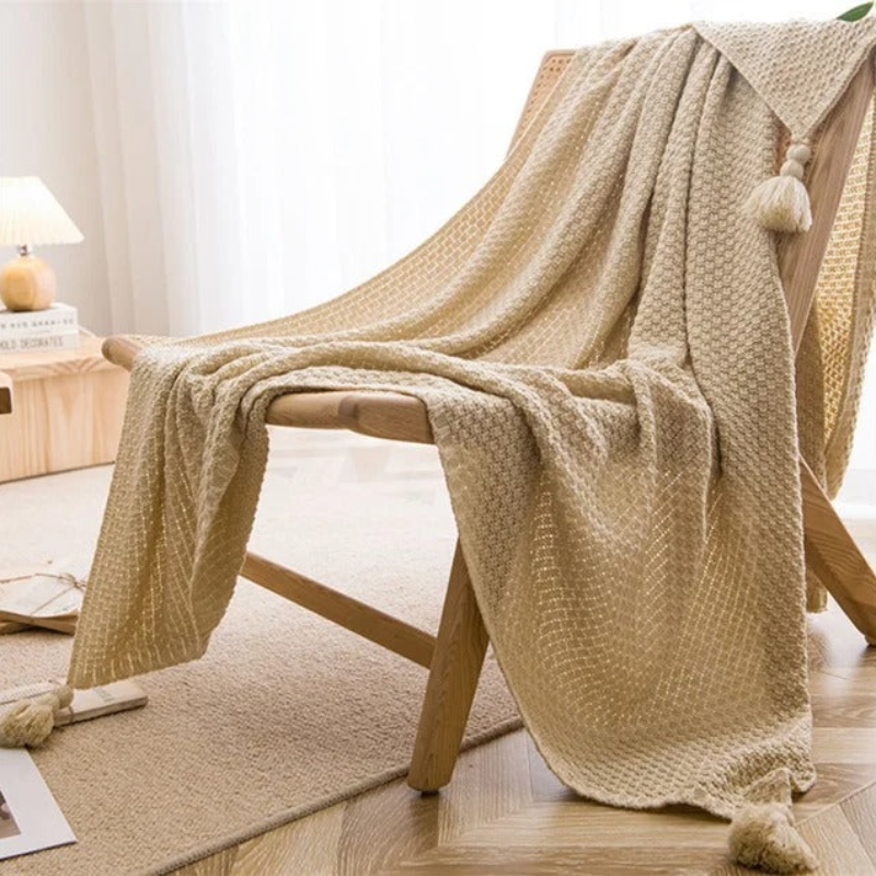 Waffle Knit Deken voor Woondecoratie en Comfort