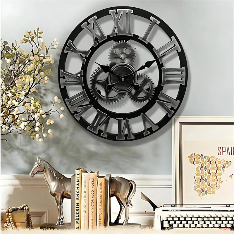 Wandklok Hout Vintage Voor Thuis en Kantoor Decoratie