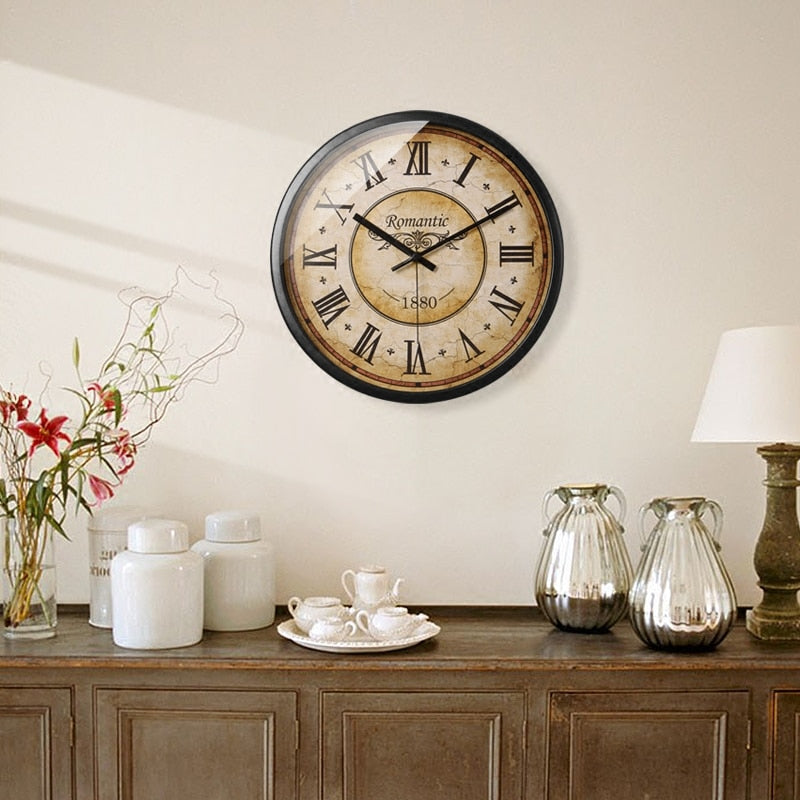 Vintage Metalen Wandklok Duidelijk Wijzerplaat Kantoor Decoratie