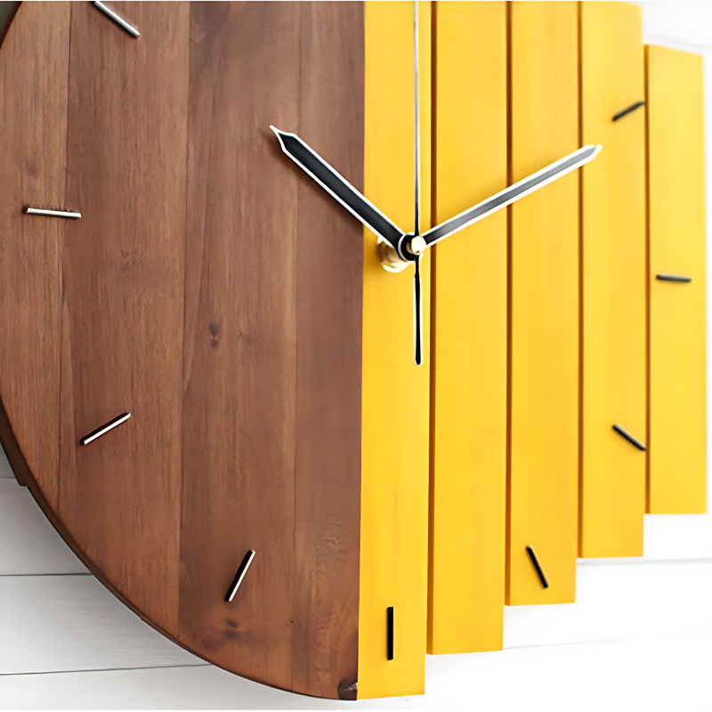 Houten Wandklok Xylofoon Ontwerp voor Woondecoratie Kantoor