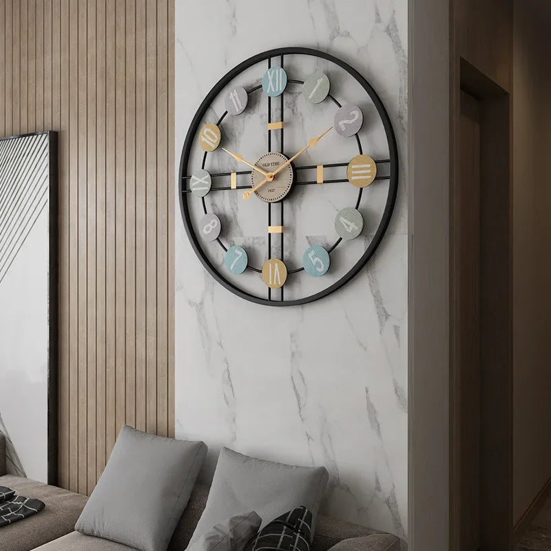 Vintage Metalen Wandklok Rond voor Thuis en Kantoor Decor