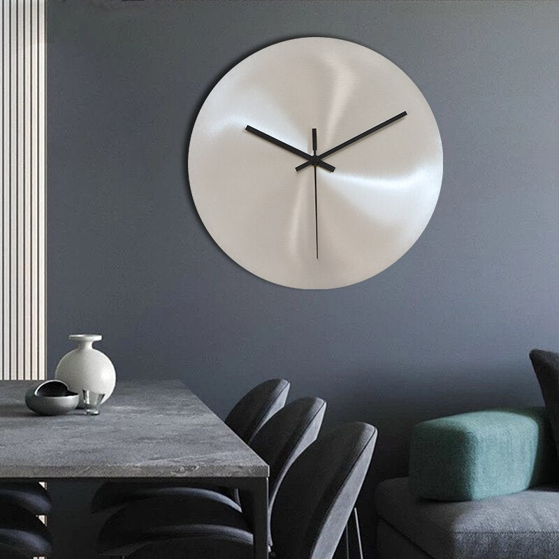 Wandklok Roestvrijstaal Minimalistisch Design Rond
