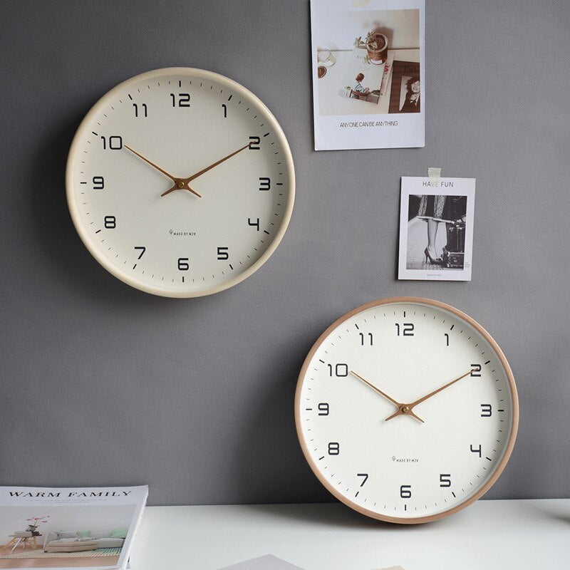 Ronde Houten Wandklok Minimalistische Woondecoratie