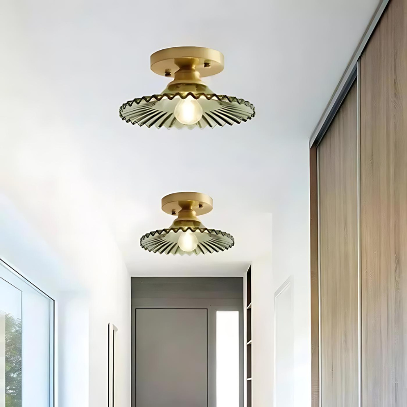 Ribbelglas Plafondlamp Flush Mount voor Huisdecoratie