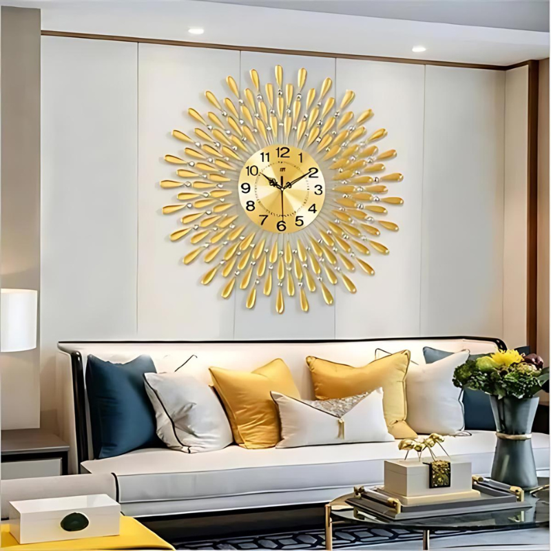 Wandklok Luxe Ontwerp Kantoorstijl Ronde Vorm Decoratie