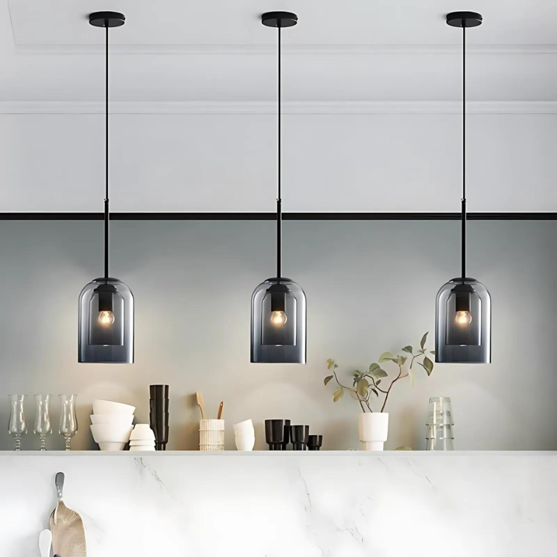 Hanglamp Midden van de Eeuw Dubbel Glas Roest Thuis