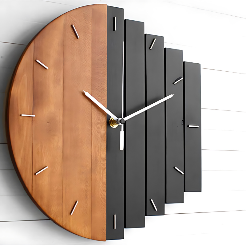 Houten Wandklok Xylofoon Ontwerp voor Woondecoratie Kantoor