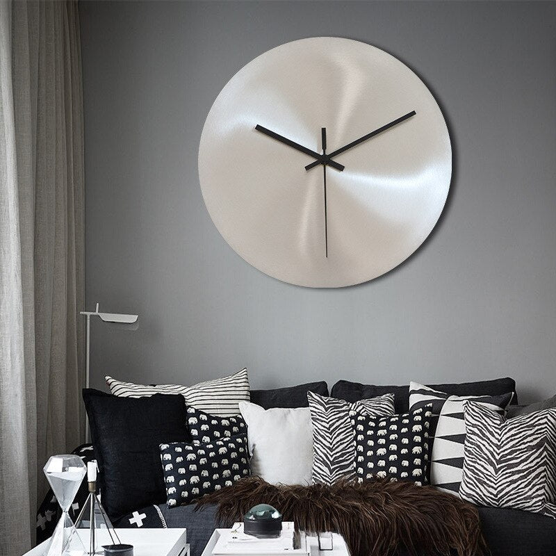 Wandklok Roestvrijstaal Minimalistisch Design Rond