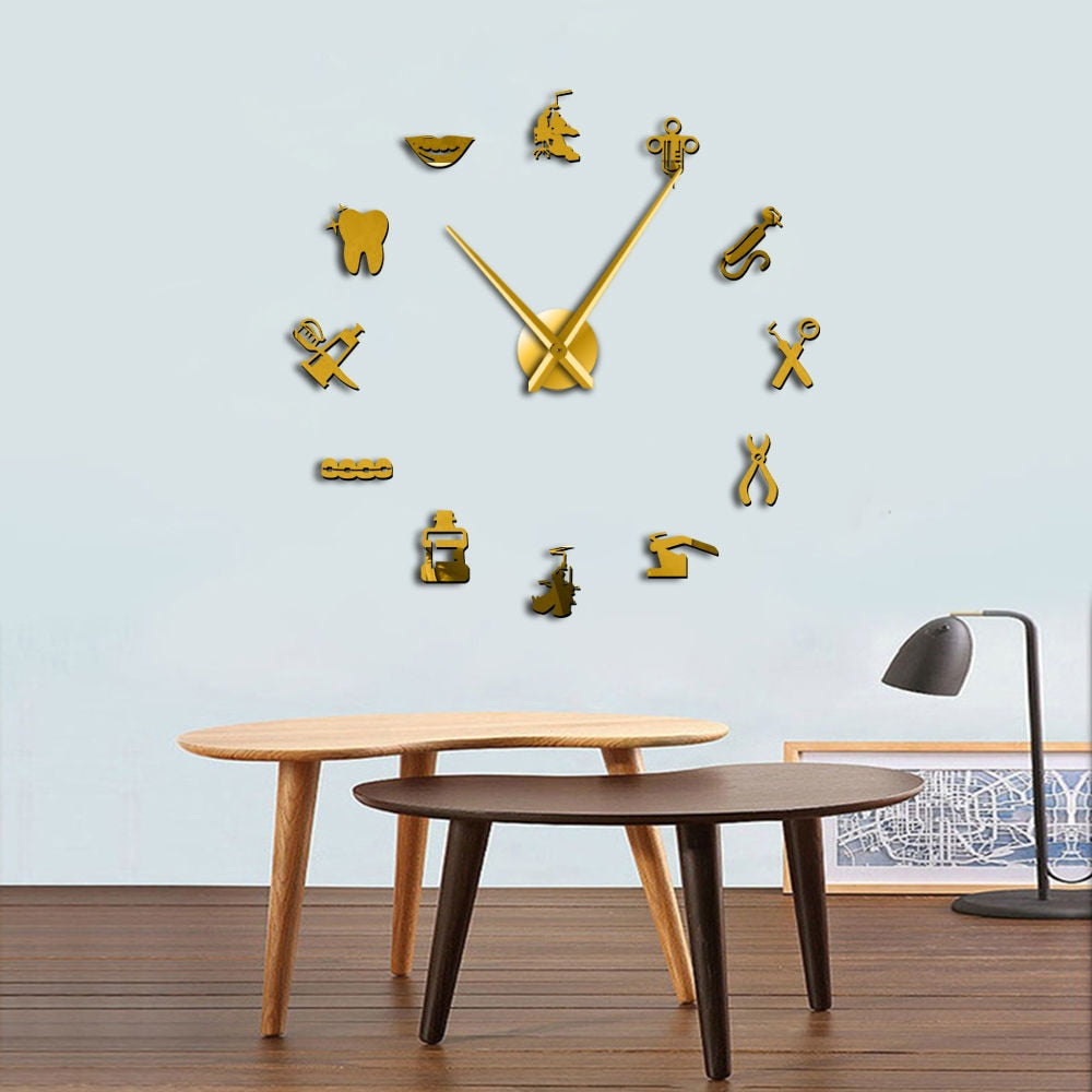 Wandklok Tandheelkunde Design Circulair voor Thuis en Kantoor