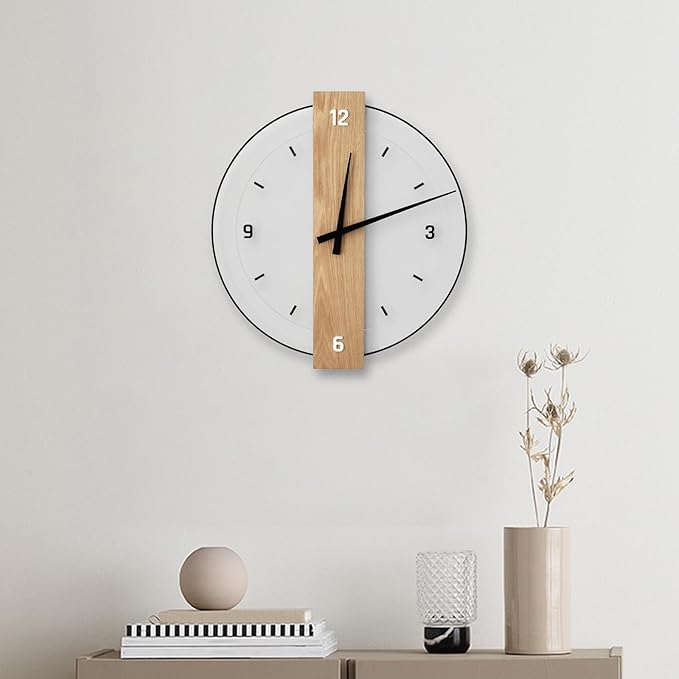 Houten Wandklok Rond voor Thuis en Kantoor Decoratie