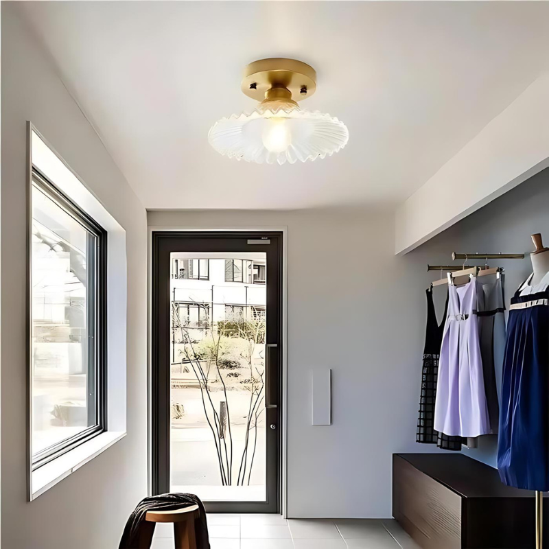 Ribbelglas Plafondlamp Flush Mount voor Huisdecoratie