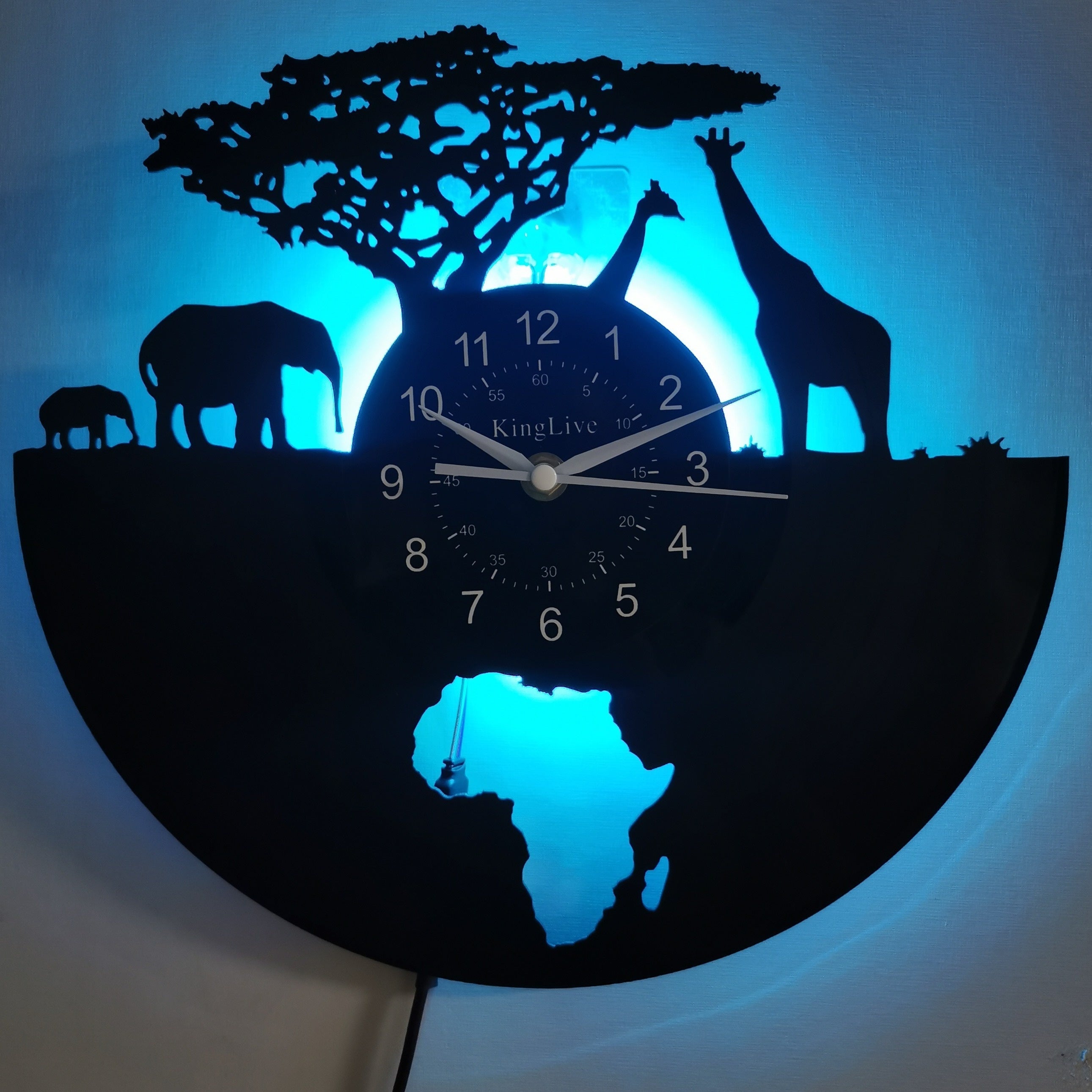 Wandklok Vinyl Giraffe Ontwerp Circulair voor Huis en Kantoor
