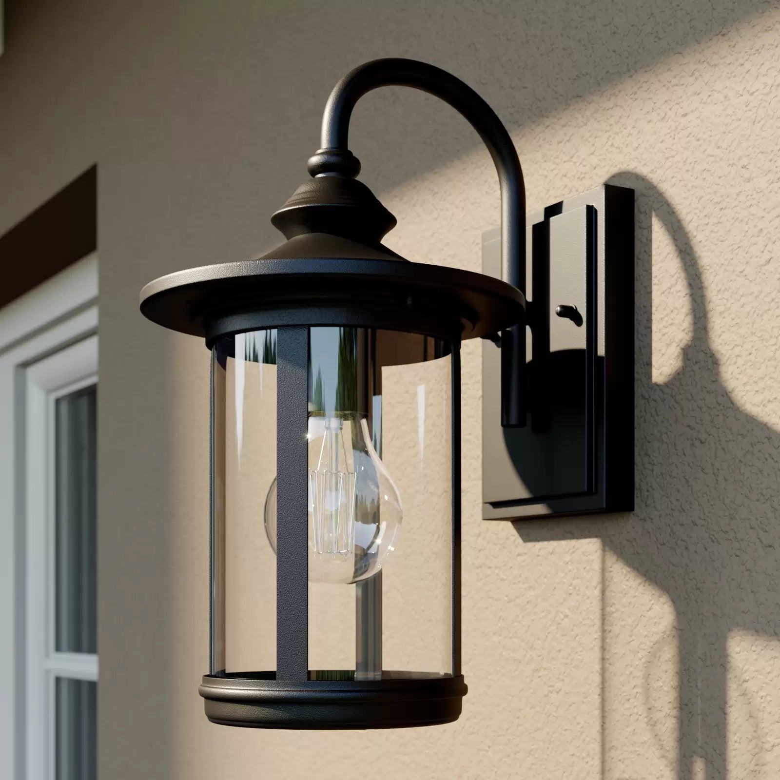 Buitenwandlamp met Glas voor Wandmontage