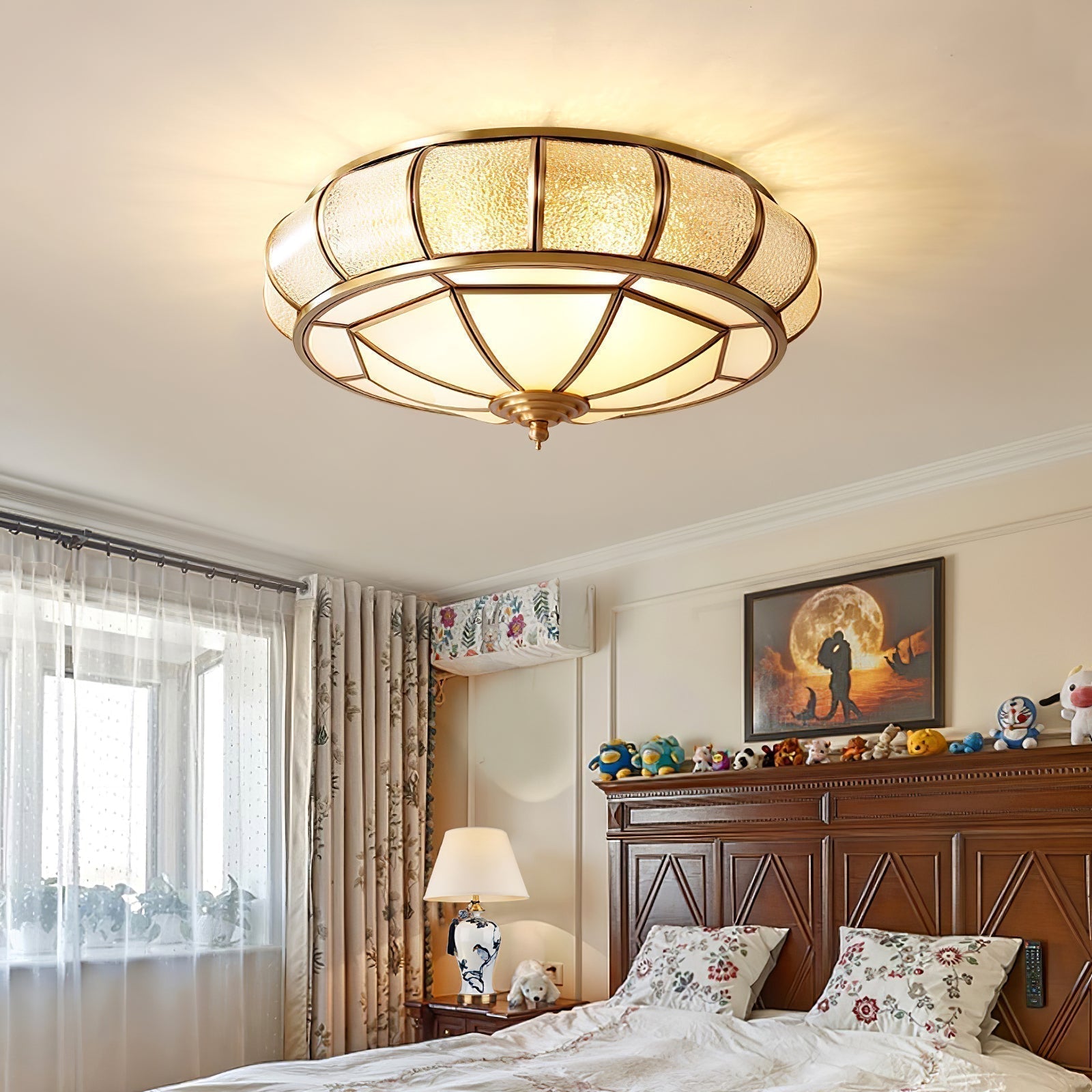 Ronde Plafondlamp Textuurglas Flush Mount LED Verlichting