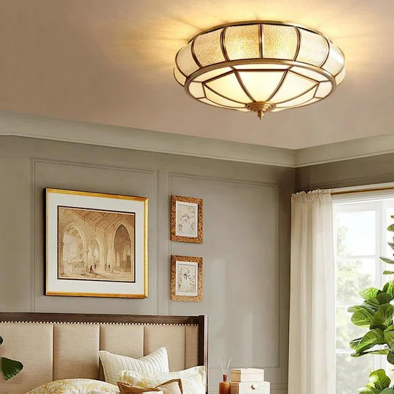 Ronde Plafondlamp Textuurglas Flush Mount LED Verlichting