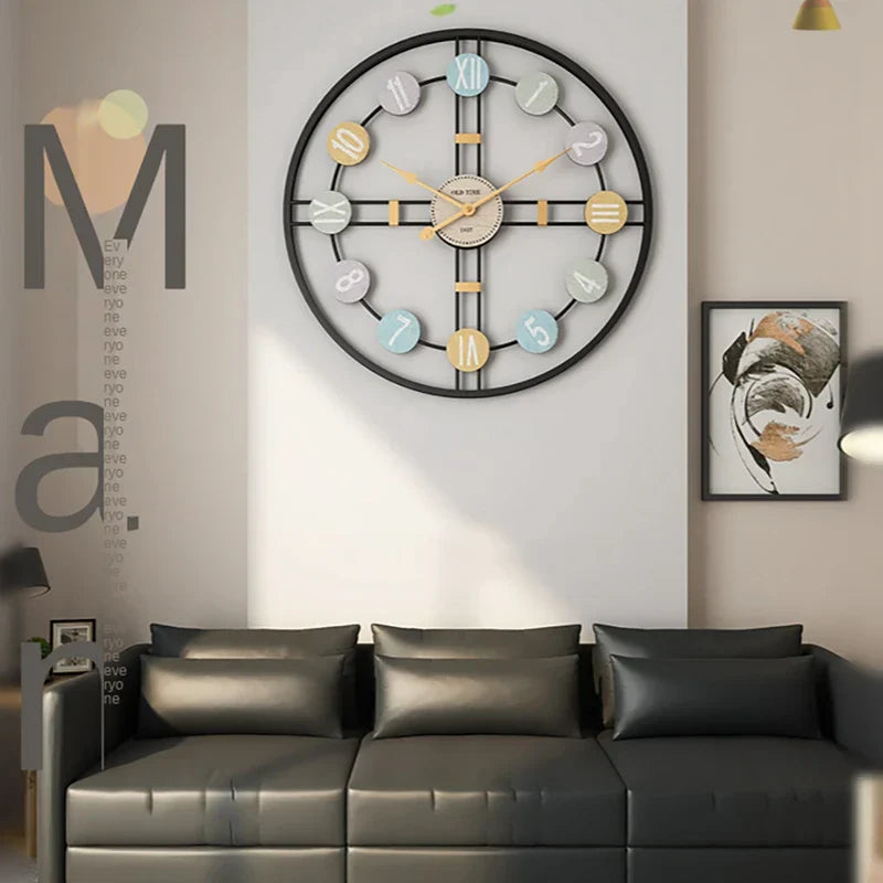 Wandklok Met Stille Mechanisme Vintage Circular voor Thuis en Kantoor