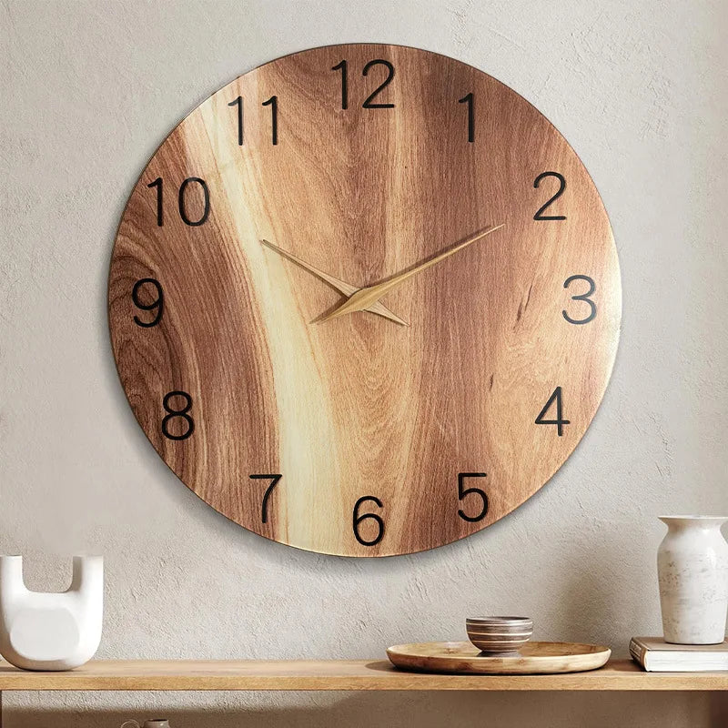 Wandklok Hout Rond voor Huisdecoratie Woonkamer