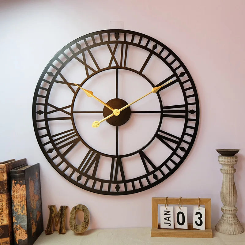 Metaal Wandklok Klassiek Rond voor Thuis Kantoor Decor