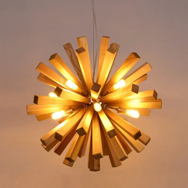Houten Hanglamp Wabi-Sabi Stijl Hanglamp voor Thuis Kantoor Decor