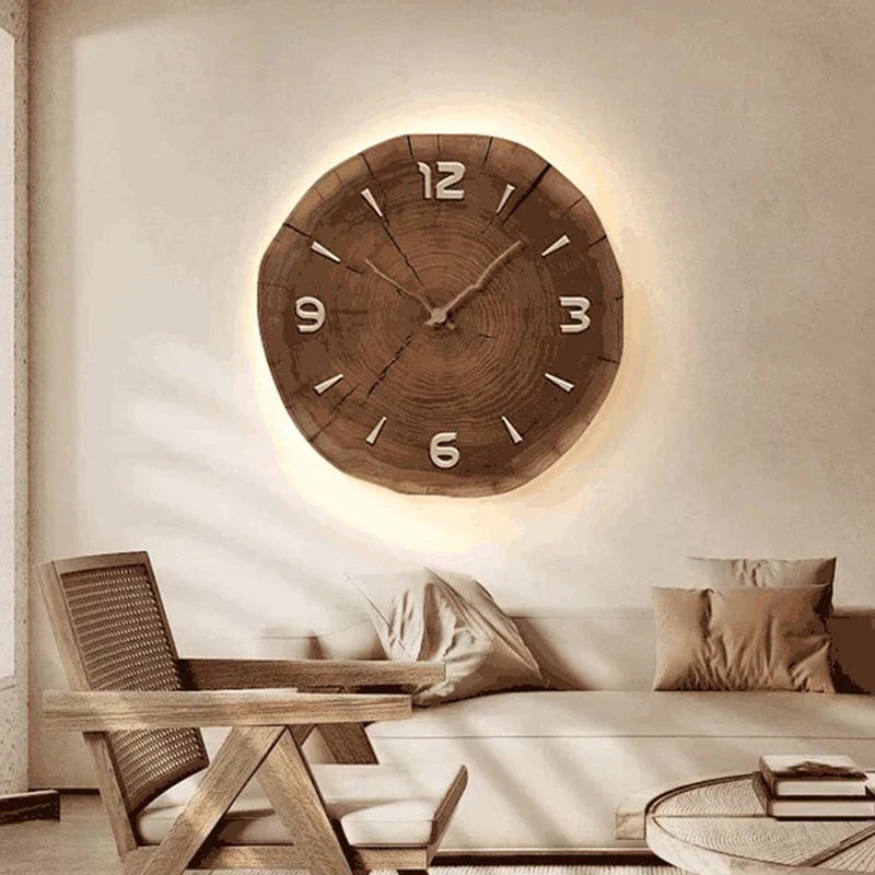 Wandklok Hout Vierkant Decoratie Thuis Kantoor