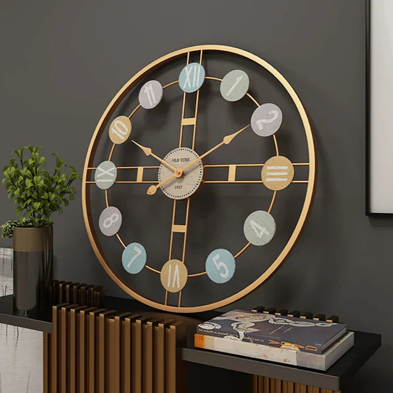 Wandklok Met Stille Mechanisme Vintage Circular voor Thuis en Kantoor