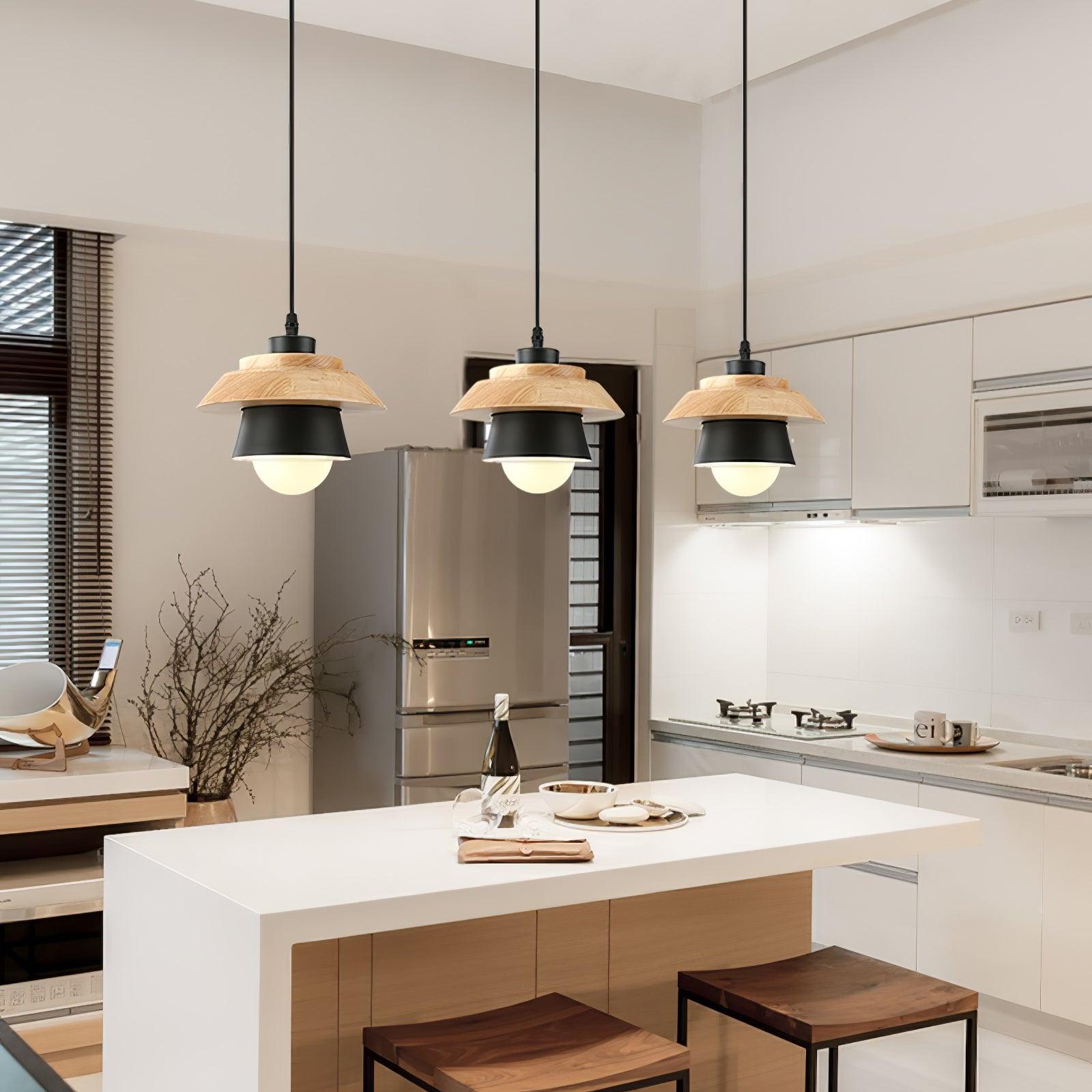 Hanglamp Hout en Steen voor Thuis en Kantoor Decoratie