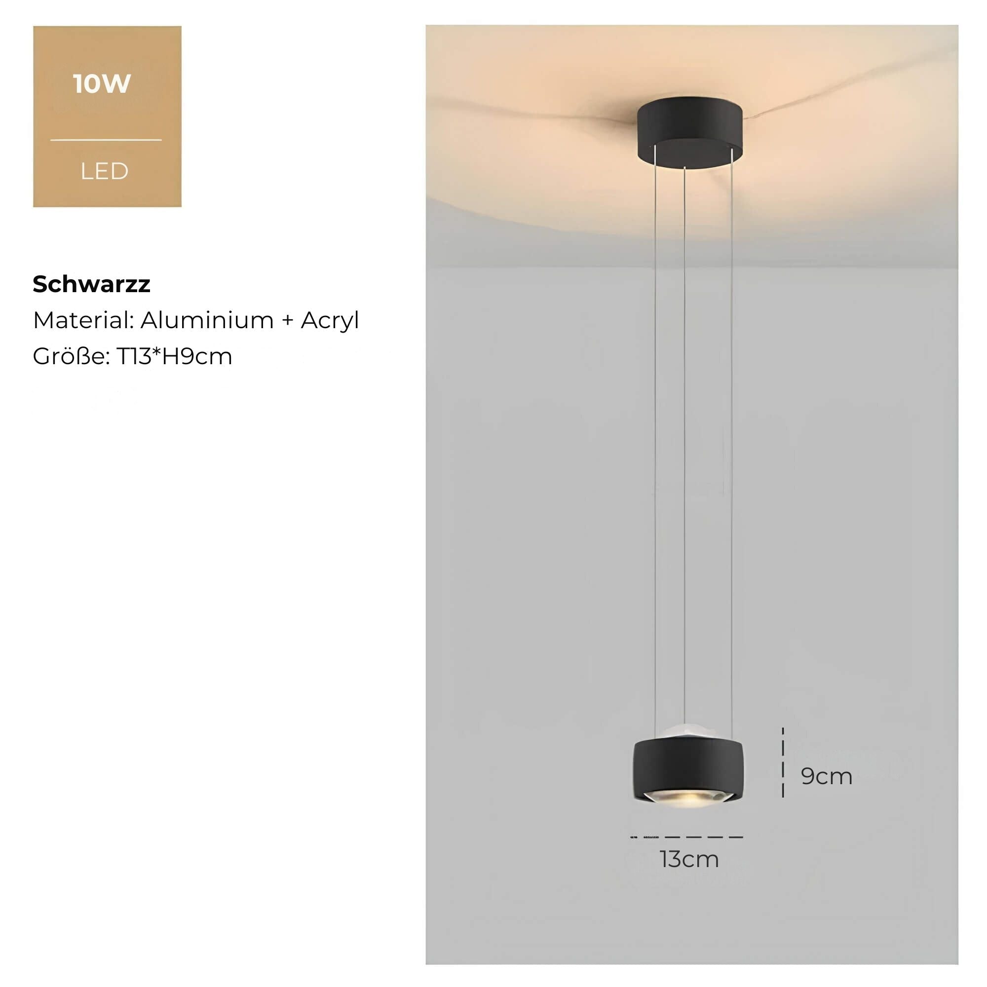 LED Hanglamp Glazen Lens Deckenlamp Ceiling Light