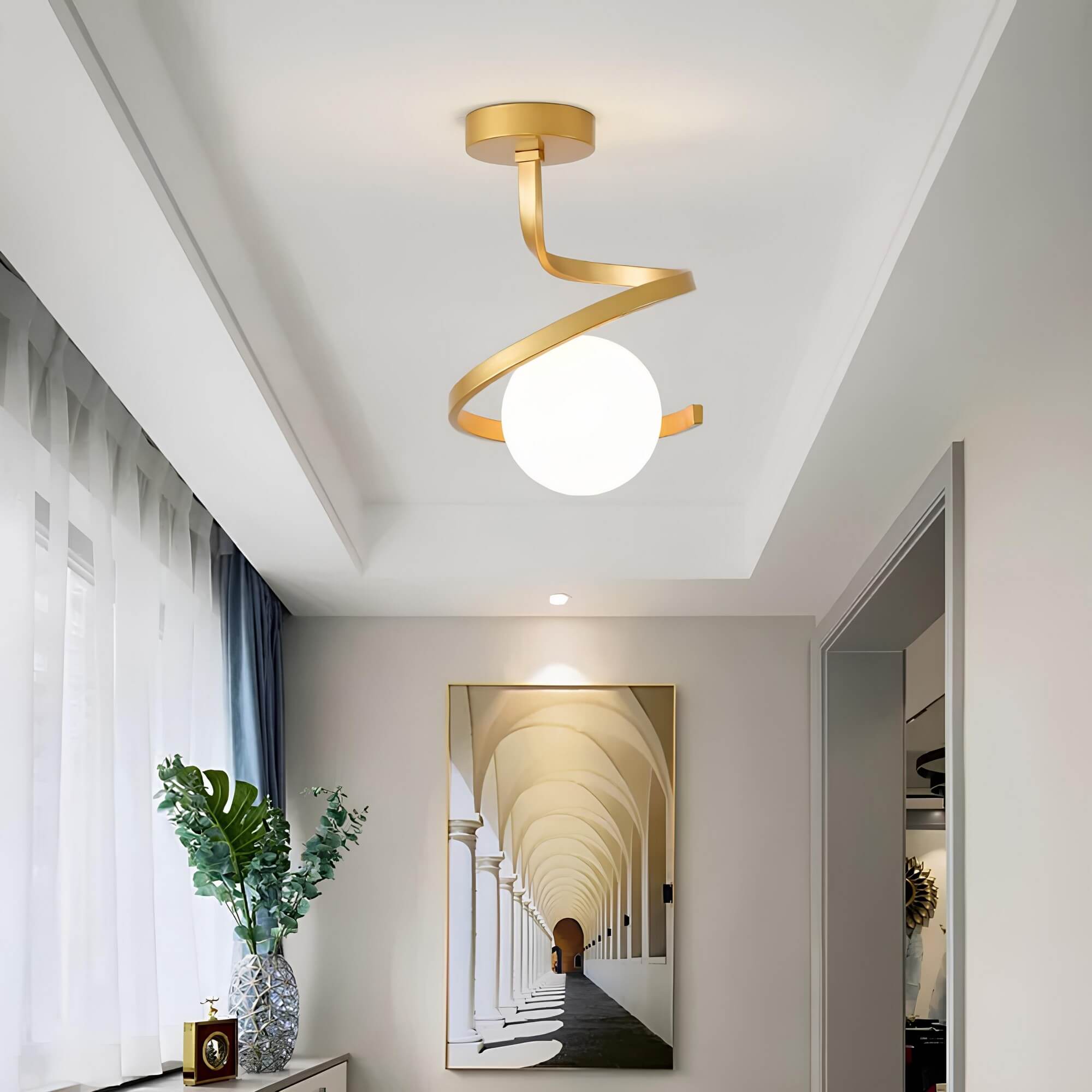 Dimbare LED Plafondlamp Spiraalvorm Flush Mount