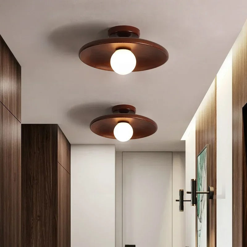 Houten Plafondlamp Flush Mount LED Verlichting