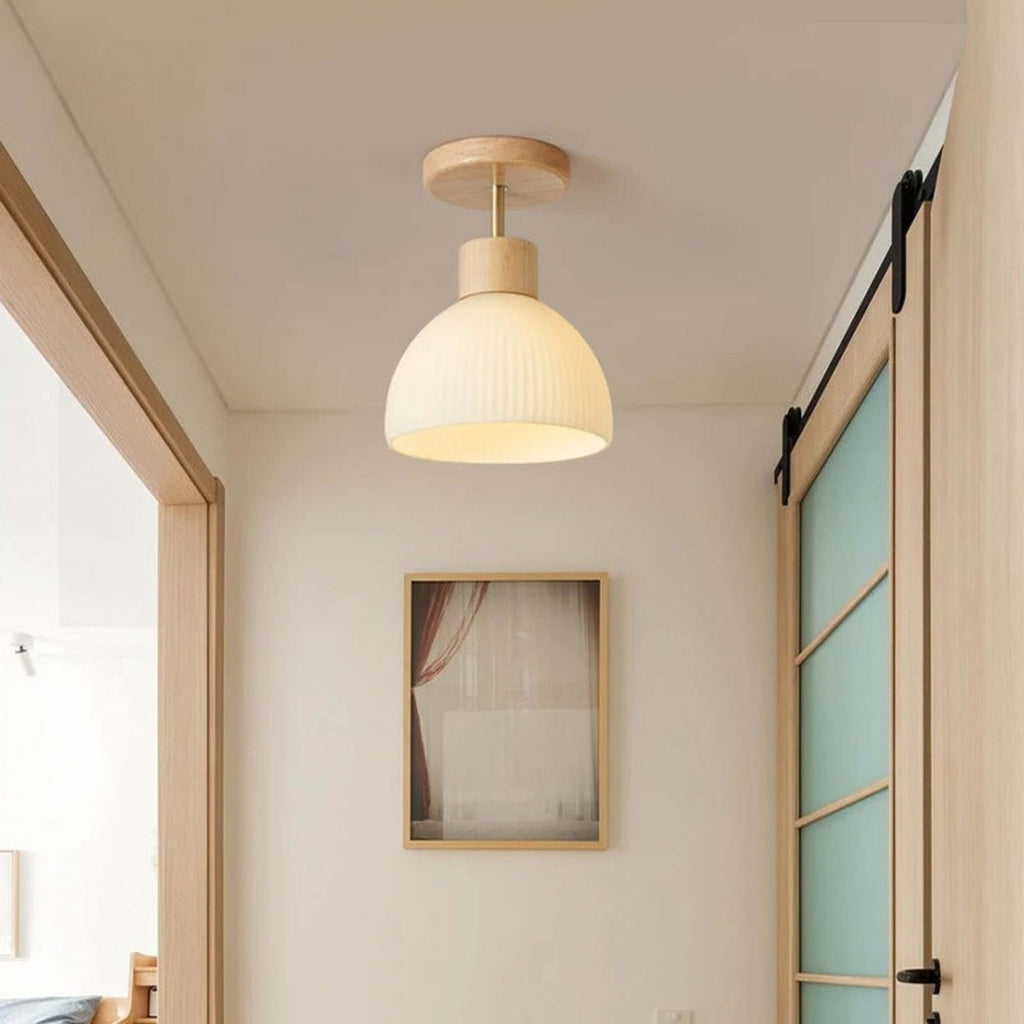 Houten Plafondlamp Flush Mount LED plafondlicht