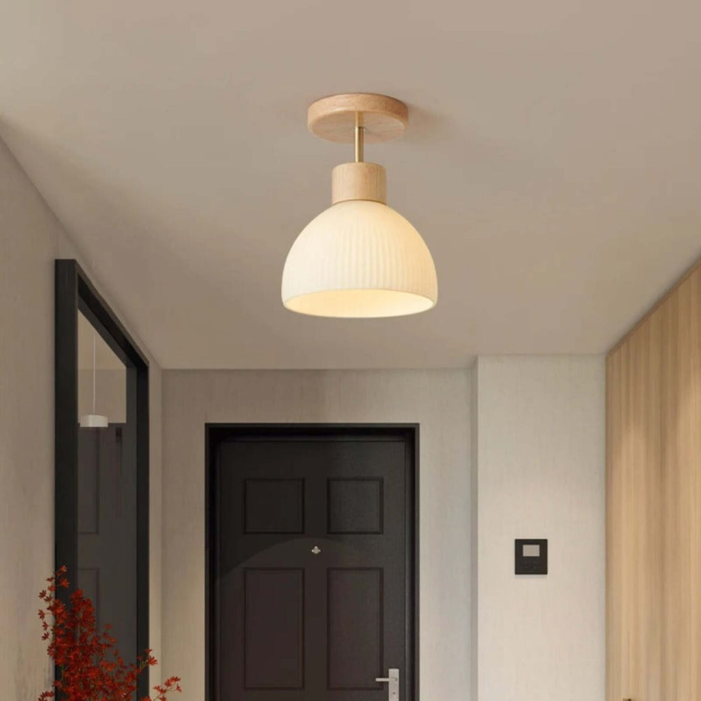 Houten Plafondlamp Flush Mount LED plafondlicht