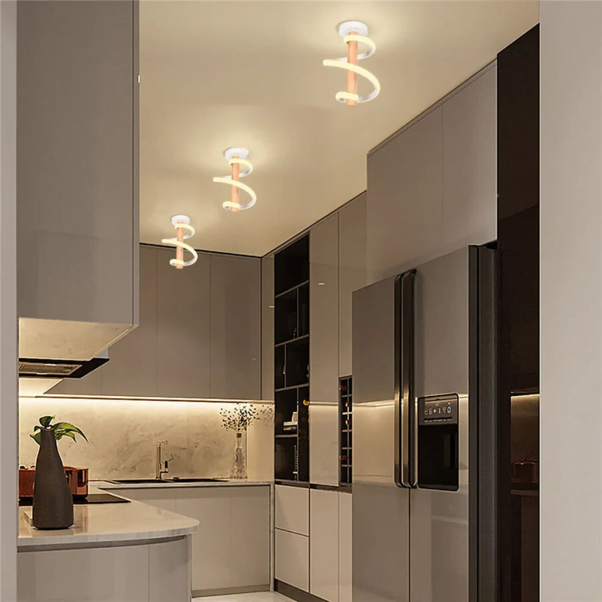 Rustieke Houten Flush Mount Plafondlamp LED